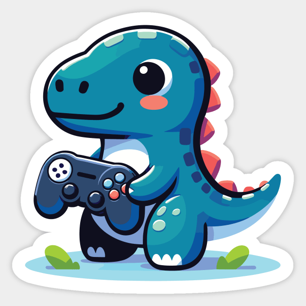 Cute Dinosaur Game Lover Sticker by Egshopinllc